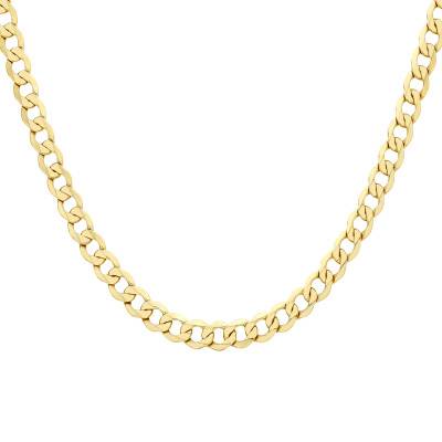 Chaîne Gourmette en Or Jaune 375, Largeur 7,90 mm, Longueur 46 cm - Manillon