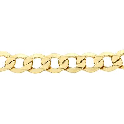375 Yellow Gold Curb Chain, Length 46 cm, Width 7.90 mm - Manillon