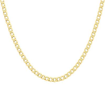 375 Yellow Gold Curb Chain, Length 46 cm, Width 6.10 mm - Manillon