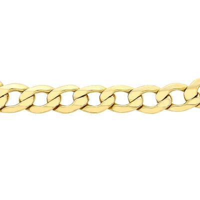 375 Yellow Gold Curb Chain, Length 46 cm, Width 6.10 mm - Manillon