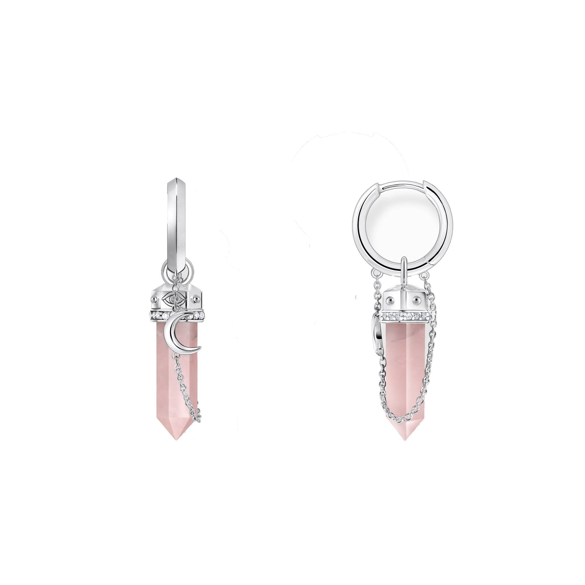 Boucles D'oreilles En Argent 925 - Zircons, Onyx Et Camées - Style Pendentif Goutte