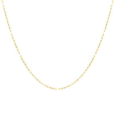 Collier à Maillons Plats en Or Jaune 375, Longueur 41 cm, Largeur 1,60 mm - Manillon