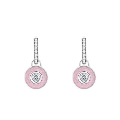 Cosmic Amulets Heart 925 Silver & White Cubic Zirconia Hoop Earrings - CR723-691-9 - Thomas Sabo