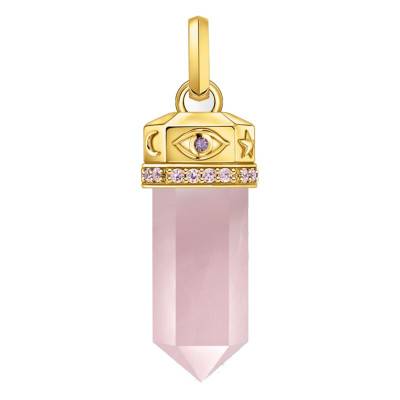 Yellow Gold-Plated & Rose Quartz Hexagon Cosmic Amulets Pendant - PE955-995-9 - Thomas Sabo