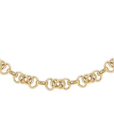 375 Yellow Gold Infinity Celtic Link Chain, Length 51 cm, Width 7.50 mm - Manillon