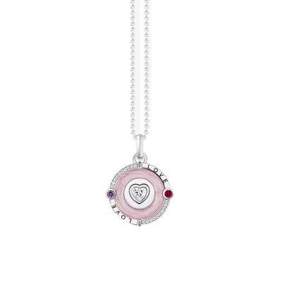 Cosmic Amulets Heart 925 Silver & Cubic Zirconia Necklace, Length 40 cm to 45 cm - KE2201-390-9 - Thomas Sabo