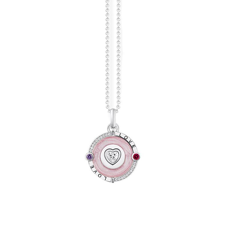 Cosmic Amulets Heart 925 Silver & Cubic Zirconia Necklace, Length 40 cm to 45 cm - KE2201-390-9 - Thomas Sabo