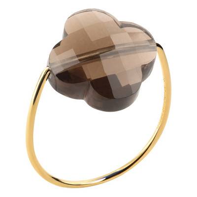 Bague Quartz Fumé Trèfle & Or Jaune 750 - Morganne Bello