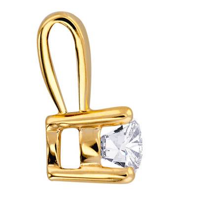 Pendentif 4 Griffes Diamant 0,23 ct & Or Jaune 750 - Emanessence