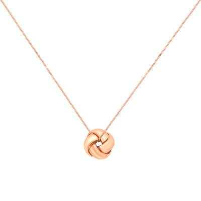 375/1000 Rose Gold Knot Necklace, 46 cm - Emanessence