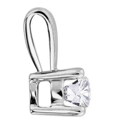 Pendentif 4 Griffes Diamant & Or Blanc 750 - Emanessence
