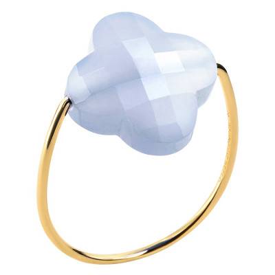 Bague Agate Trèfle & Or Jaune 750 - Morganne Bello