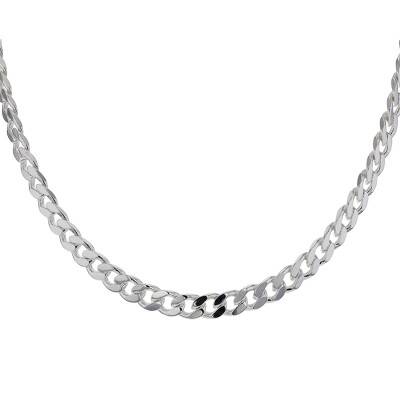 Silver Curb Chain Necklace, Length 45 cm - Artemis