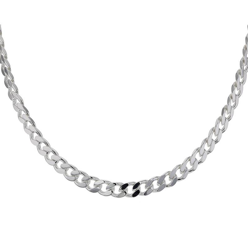 Silver Curb Chain Necklace, Length 45 cm - Artemis