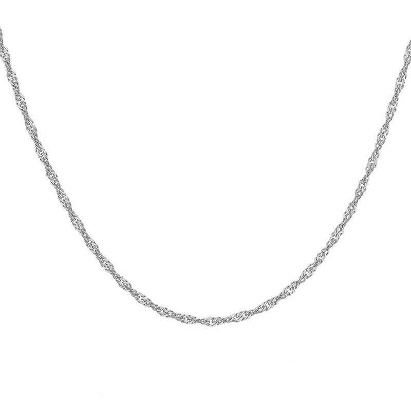 Platinum Twisted Curb Chain, Length 46 cm, Width 1,30 mm - Emanessence