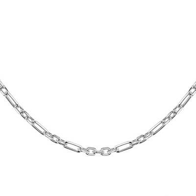 Chaîne Figaro Argent, Longueur 41 à 51 cm, Largeur 2,00 mm - Emanessence