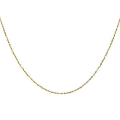 Bicolor 375/1000 Gold Rope Chain, Length 40 cm, Width 2.20 mm - Emanessence