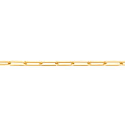 Chaine Maille Rectangle, Plaqué Or, Longueur de 42 à 45 cm, Largeur 3,50 mm - Manillon