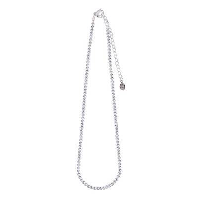 Christine Silver 925 Bead Chain Necklace 4-6 mm, Length 40 cm to 45 cm - Clio Blue