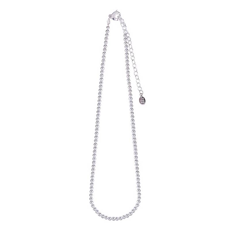 Christine Silver 925 Bead Chain Necklace 4-6 mm, Length 40 cm to 45 cm - Clio Blue