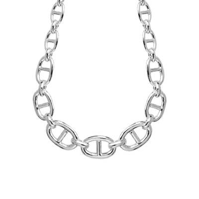 Maura Silver Mariner Chain Necklace, Length 47 cm - Clio Blue