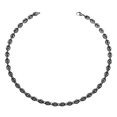 Steel Coffee Bean Chain Joshua, 55 cm Long, 8 mm Wide - Phebus