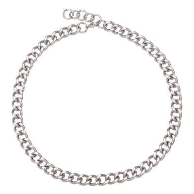 Collier Maille Gourmette Habib Acier, Longueur de 52 à 57 cm - Phebus