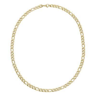 Golden Steel Triple Alternating Oval Link Chain Elio, Length 55 cm, Width 6 mm - Phebus