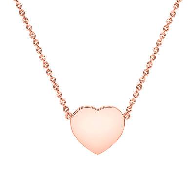 Collier Coeur en Or Rose 375, Longueur 41 à 43 cm - Emanessence