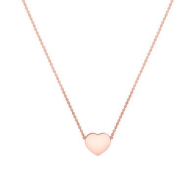 Collier Coeur en Or Rose 375, Longueur 41 à 43 cm - Emanessence