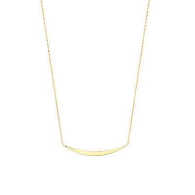 375/1000 Yellow Gold Curved Plate Necklace, 41 to 43 cm Length - Emanessence