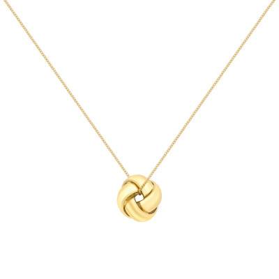 375/1000 Yellow Gold Knot Necklace, Length 46 cm - Emanessence