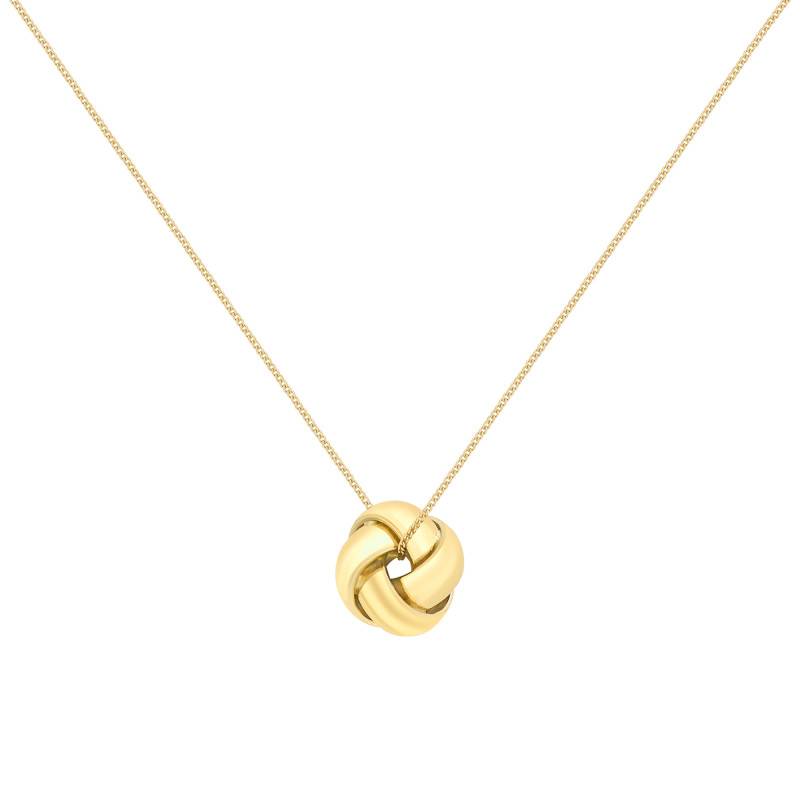 375/1000 Yellow Gold Knot Necklace, Length 46 cm - Emanessence