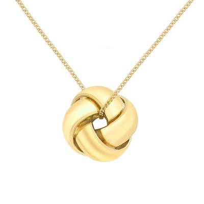 375/1000 Yellow Gold Knot Necklace, Length 46 cm - Emanessence