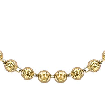 Collier Boules Texturées en Or Jaune 375, Longueur 56 cm - Emanessence