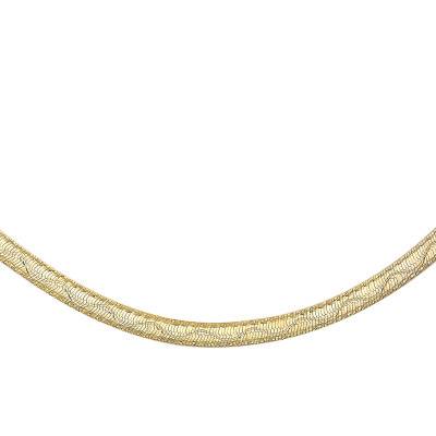 Collier Chevron Ondulé en Or Jaune 375, Longueur 41 cm - Emanessence