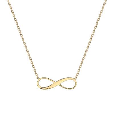 375/1000 Yellow Gold Infinity Necklace, Length 41 cm to 46 cm - Emanessence