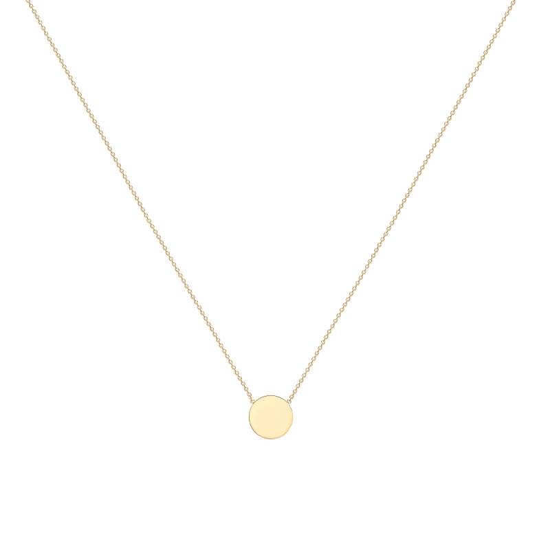 375/1000 Yellow Gold Disc Necklace, Length 41 cm to 43 cm - Emanessence
