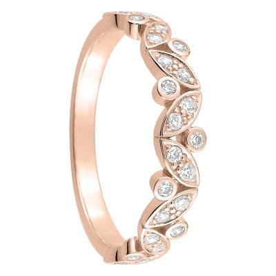 Bague Or Rose 750 & Diamants Brillants 0,23ct - Emanessence
