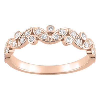 Bague Or Rose 750 & Diamants Brillants 0,23ct - Emanessence