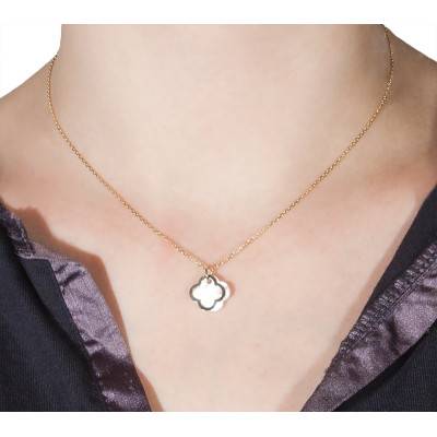 Pendentif Pétales Blancs Nacrés Or Jaune - Les Valentines