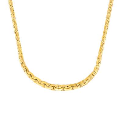 Collier chute maille haricot, plaqué or jaune, Longueur 45 cm - Manillon
