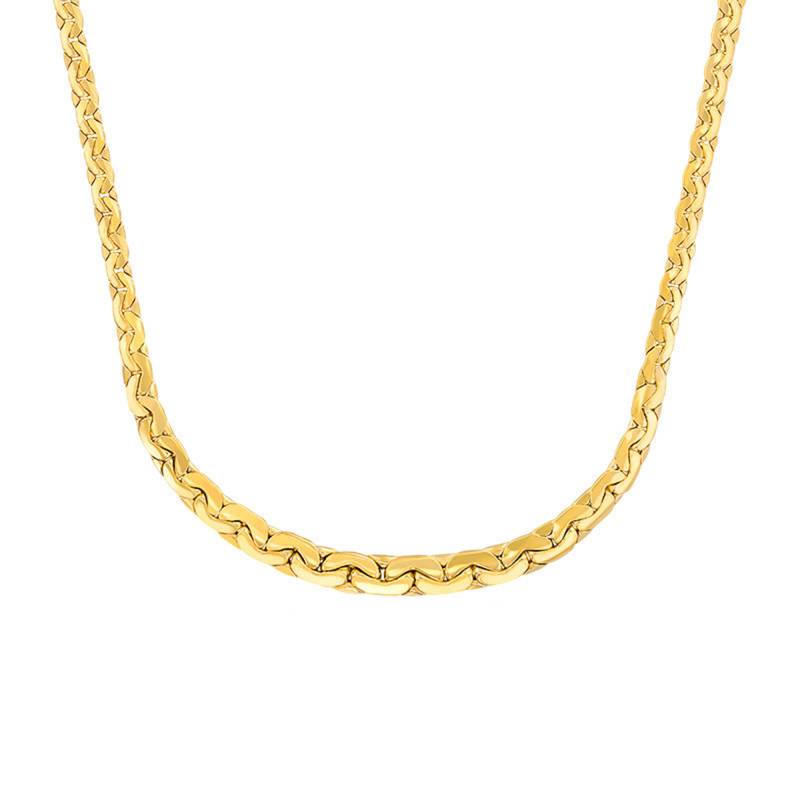 Yellow Gold-Plated Bean Link Chain, Length 45 cm - Manillon