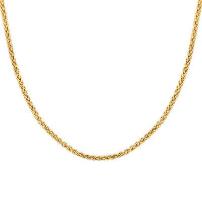 Chaîne Maille Spiga Carrée en Or Jaune 375, Longueur 46 cm, Largeur 2,80 mm - Manillon