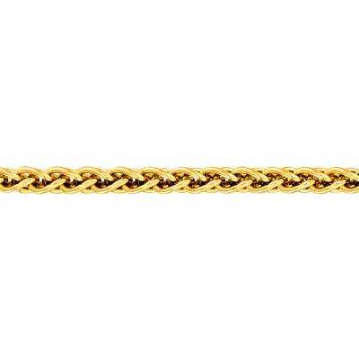 Chaîne Maille Spiga Carrée en Or Jaune 375, Longueur 46 cm, Largeur 2,80 mm - Manillon