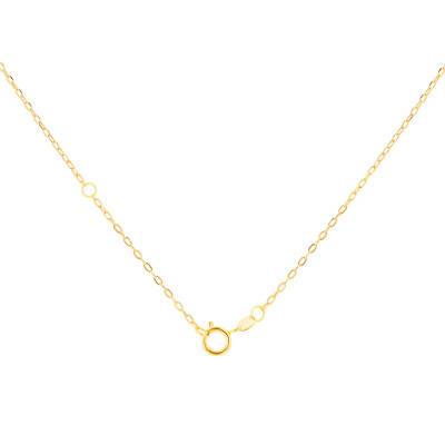 Collier Rond Émaillé en Or Jaune 375 & Diamants, Longueur 39 à 45 cm - Emanessence