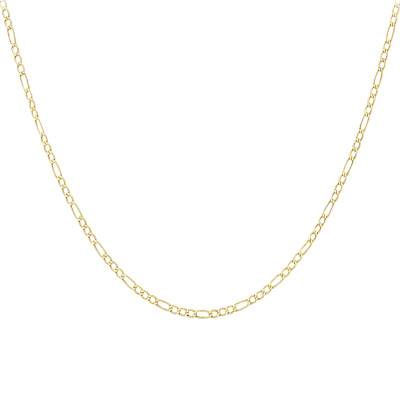 Chaîne Figaro en Or Jaune 375, Longueur 41 cm, Largeur 2,50 mm - Manillon