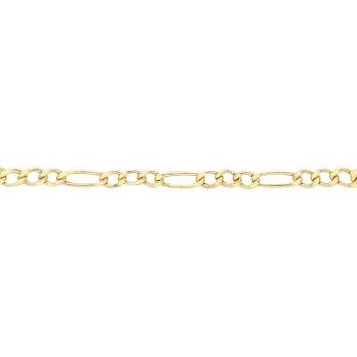 Chaîne Figaro en Or Jaune 375, Longueur 46 cm, Largeur 2 mm - Manillon