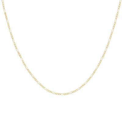 Chaîne Figaro en Or Jaune 375, Longueur 46 cm, Largeur 2 mm - Manillon