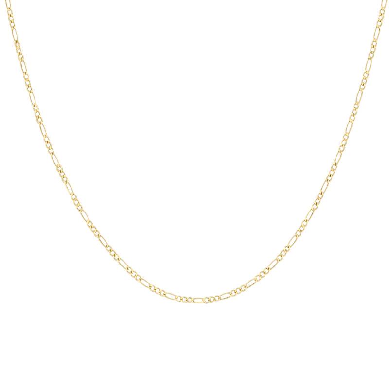 375/1000 Yellow Gold Figaro Chain, 46 cm Length, 2 mm Width - Manillon